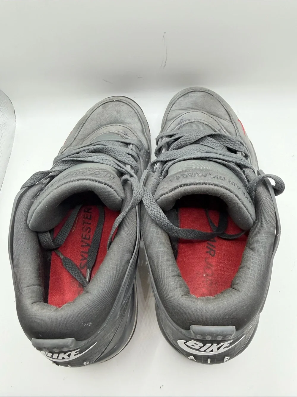 Jordan Kids Gray Sneakers with Red Swoosh